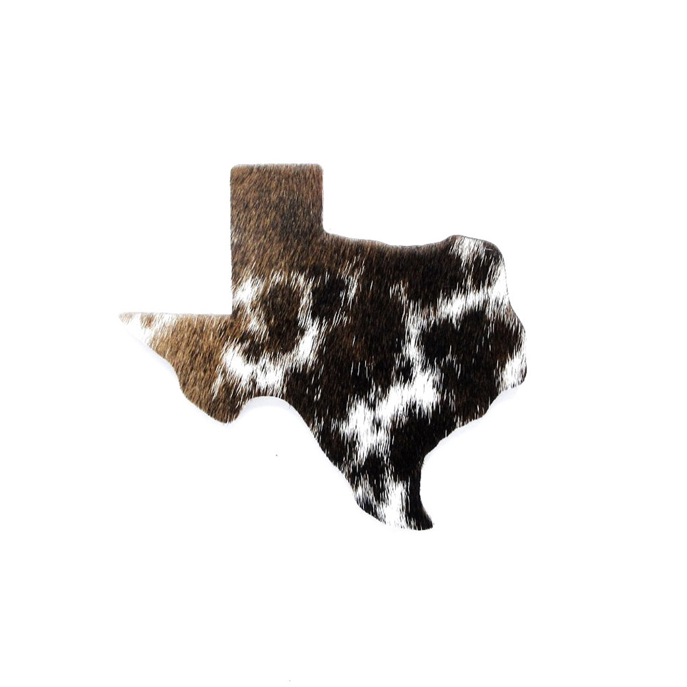 Texas Cowhide Coaster Set of 6 w/ Holder (177bc26)